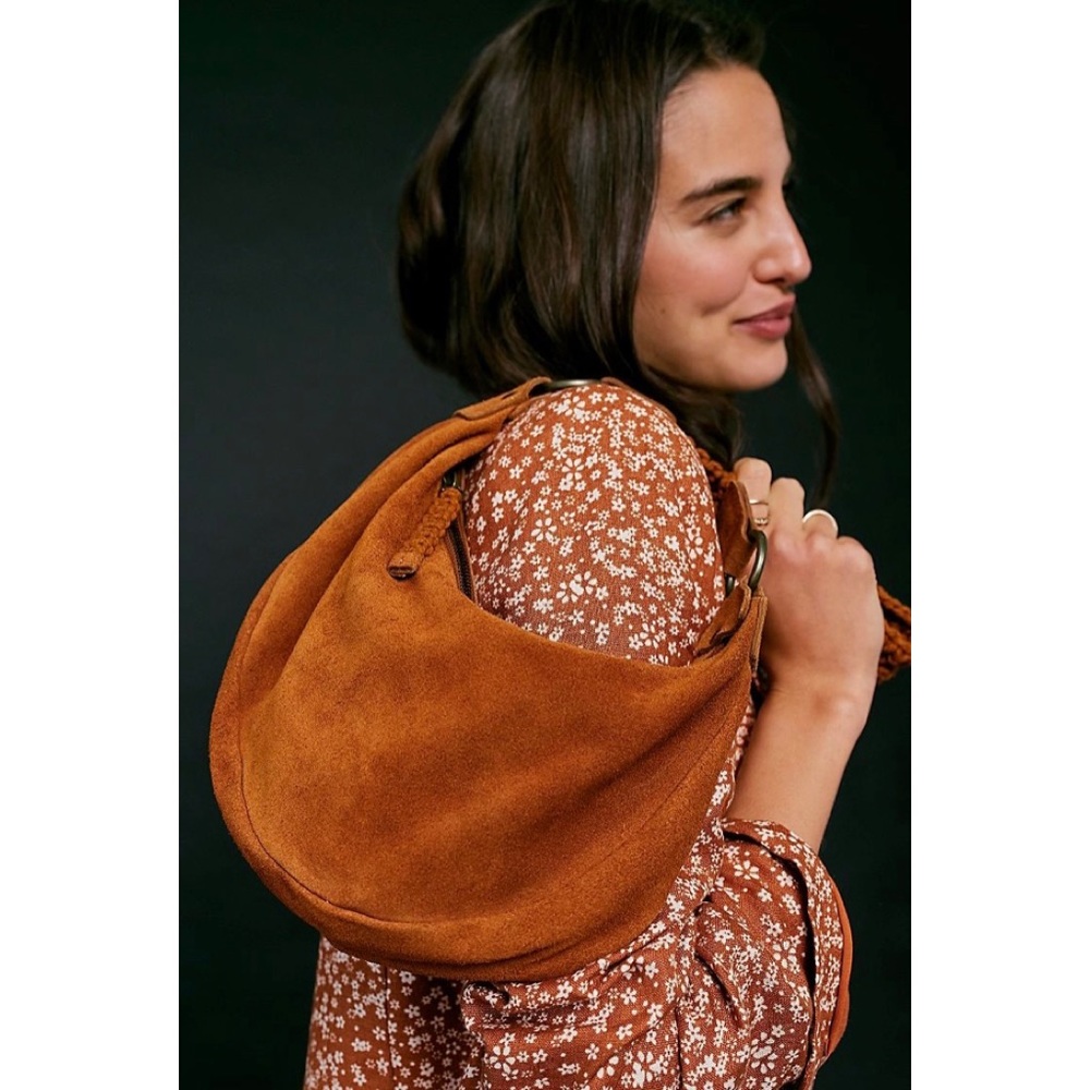 Free People Suni Suede & Leather Shoulder Bag NWT